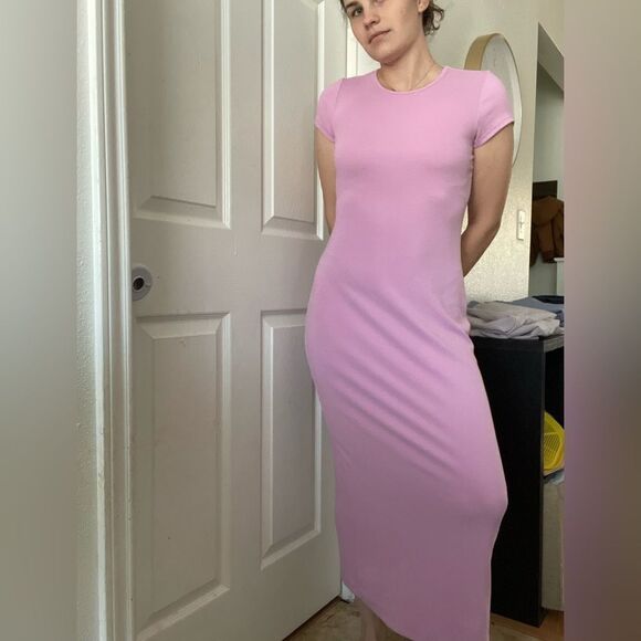 Free People Beach Simone Ribbed Maxi Dress Tshirt Size Small Violet - Picture 1 of 6